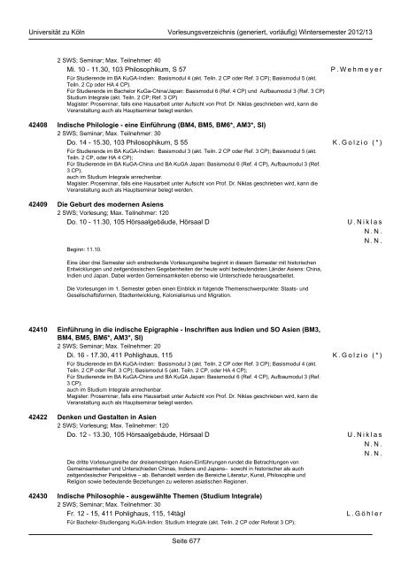 Studium Integrale - koost - Universität zu Köln