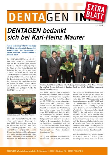 DENTAGEN bedankt sich bei Karl-Heinz Maurer