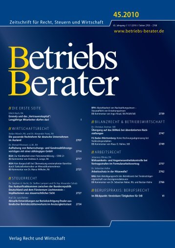 www.betriebs-berater.de Zeitschrift für Recht, Steuern und Wirtschaft ...