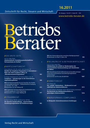 www.betriebs-berater.de Zeitschrift für Recht, Steuern und Wirtschaft ...