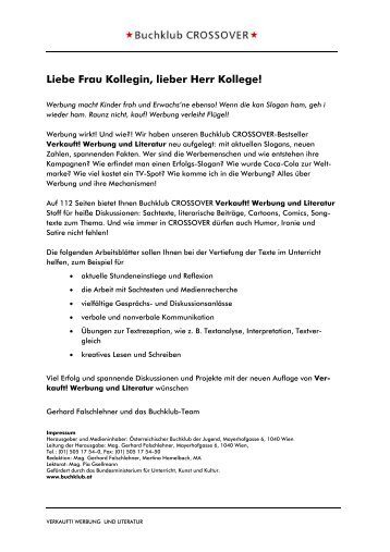 Unterrichtsimpulse: Verkauft (PDF - 267 KB) - Buchklub der Jugend