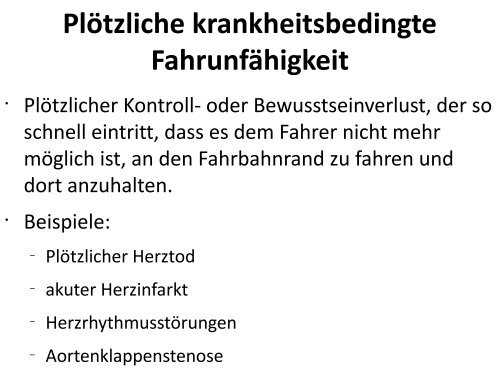 Verkehrstauglichkeit von Patienten mit Herzerkrankung ...