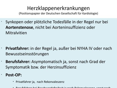 Verkehrstauglichkeit von Patienten mit Herzerkrankung ...