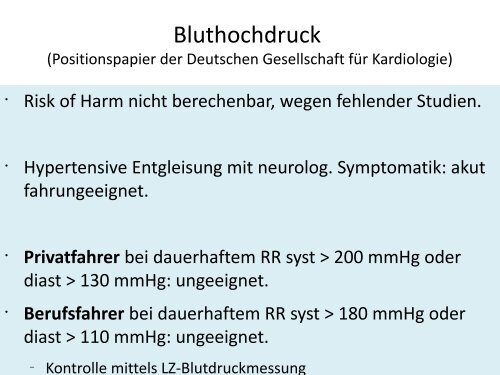 Verkehrstauglichkeit von Patienten mit Herzerkrankung ...