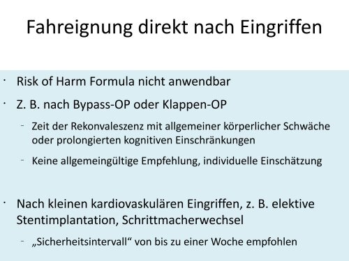 Verkehrstauglichkeit von Patienten mit Herzerkrankung ...