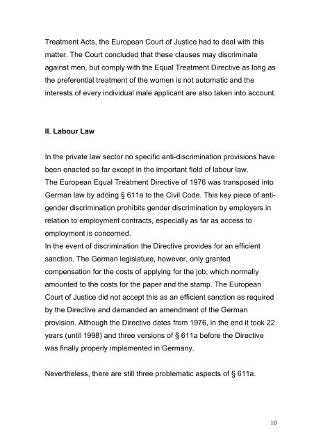 Constitutional and Legal Framework of Gender Justice in Germany