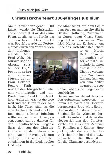 Einblicke - Evangelische Kirche Kirchheim u. Teck