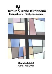 Gemeindebrief April - Mai 2011 - Evangelische Kirche Kirchheim u ...