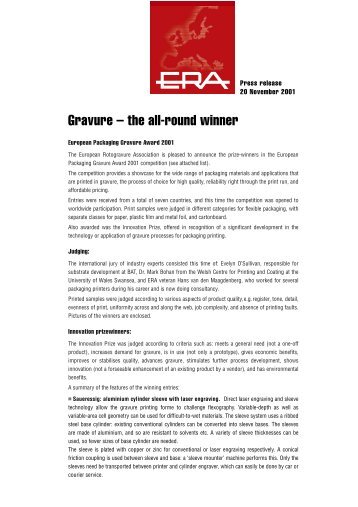 ERA-Press Release - European Rotogravure Association