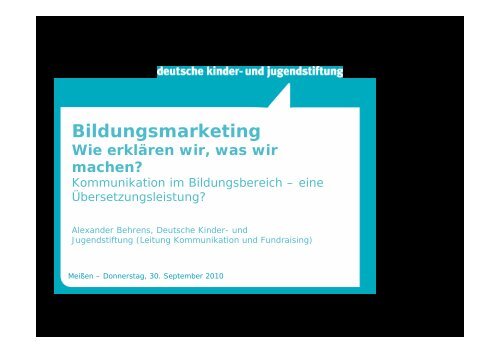 Behrens-Bildungsmarketing - Evangelische Akademie Meissen