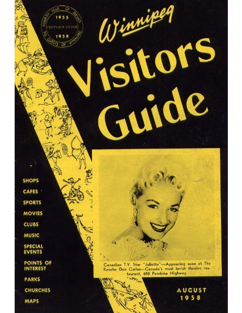 The August 1958 Winnipeg Visitors Guide - ManitobaPhotos.com