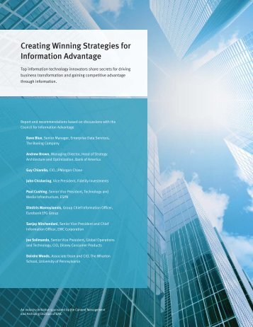 Creating Winning Strategies for Information Advantage - EMC