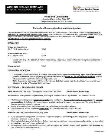winning resume templates