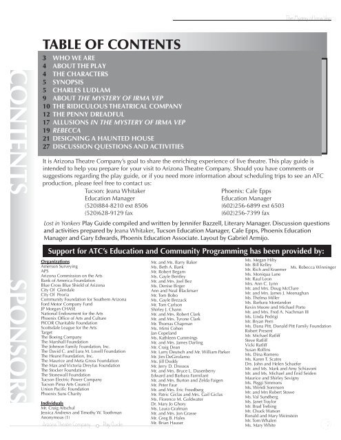 Play Guide [2.6MB PDF] - Arizona Theatre Company