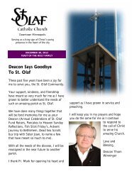 Deacon Says Goodbye To St. Olaf - Saint Olaf Catholic Church