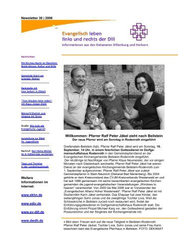 Newsletter 30-2006 - Evangelisch leben | links und rechts der Dill
