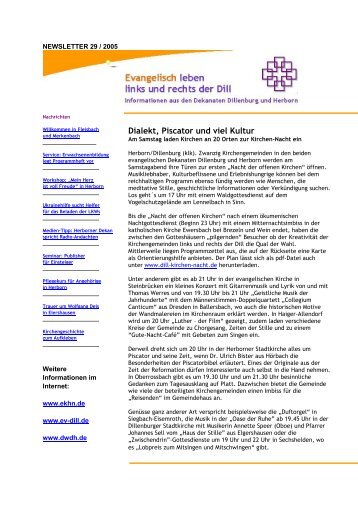 Newsletter 29-2005 - Evangelisch leben | links und rechts der Dill