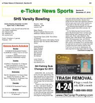 e-Ticker News Sports Section B - e-Ticker News of Claremont, NH