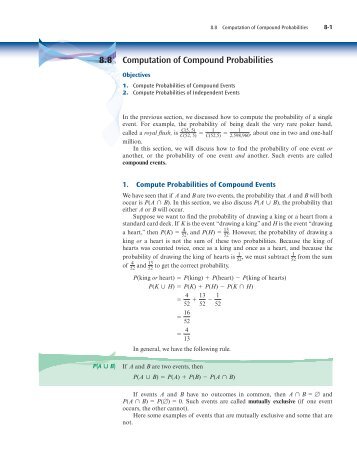 8.8 Computation of Compound Probabilities