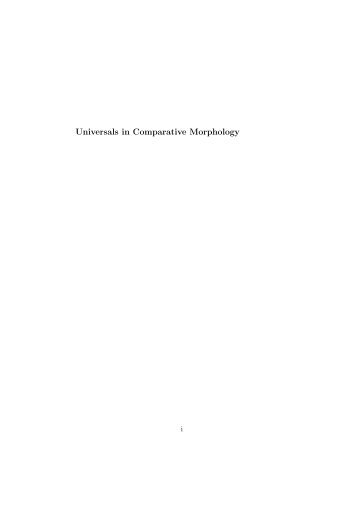 Universals in Comparative Morphology - Jonathan Bobaljik ...