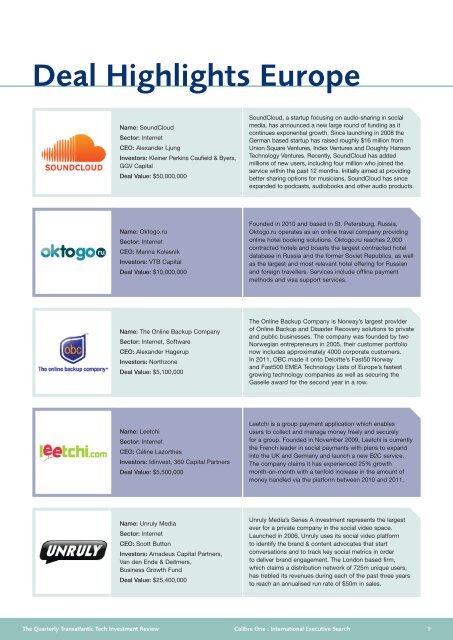 Quarterly review of the investment ecosystem in Europe - Calibre One