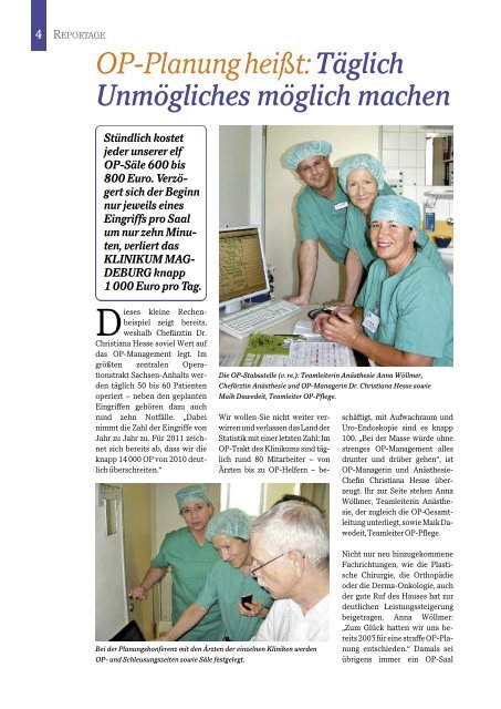 Ausgabe Oktober 2011 - Städtisches Klinikum Magdeburg