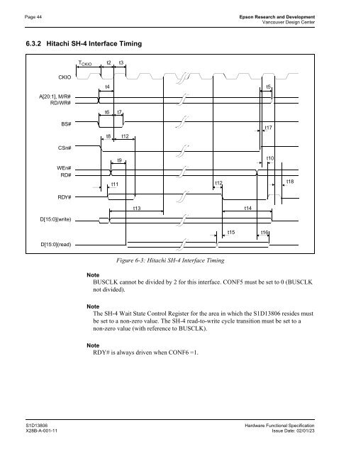 S1D13806 TECHNICAL MANUAL