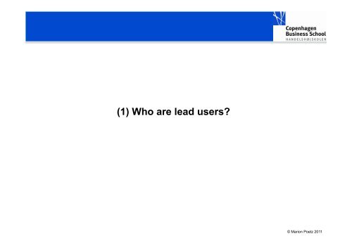 Lead User Innovation