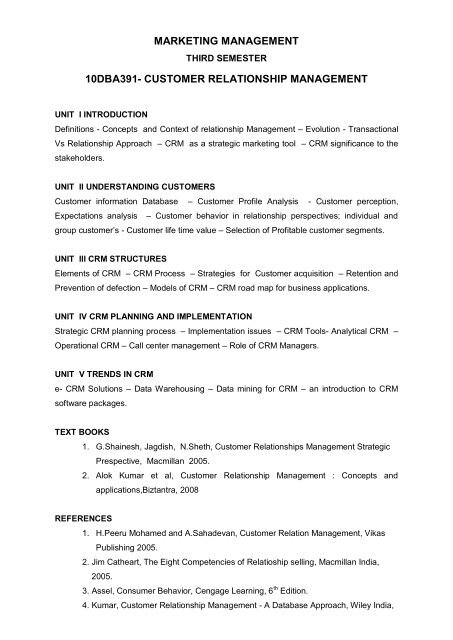 Customer Relationship Management