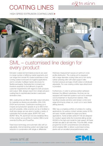 datasheet high-speed extrusion coating lines - SML