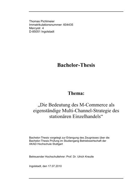 bachelor thesis technical analysis