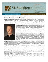 Welcome to Deacon Andrew Brinkman Fr. Mike Van Sloun