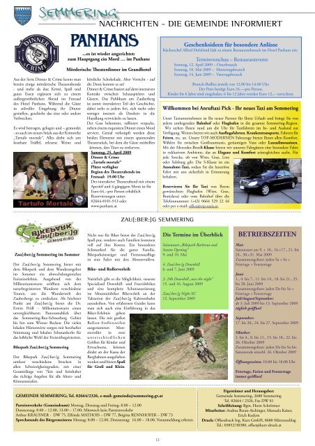 Gemeindezeitung Frühjahr 2009 - Semmering