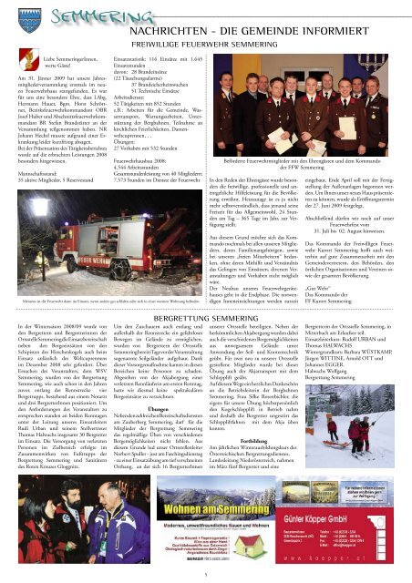 Gemeindezeitung Frühjahr 2009 - Semmering