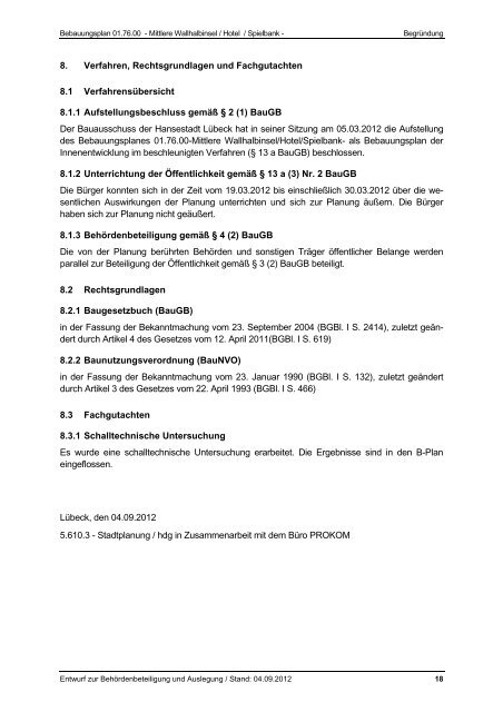 Bebauungsplan 01.76.00 - Stadtentwicklung - Hansestadt LÜBECK