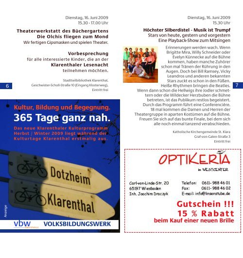 Kulturtage Klarenthal - Volksbildungswerk Klarenthal eV