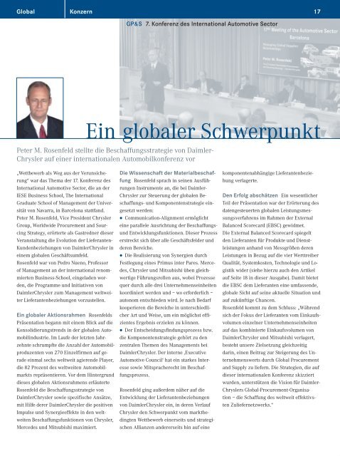 Download Global Supplier Magazin [Ausgabe 01/2003] - Daimler