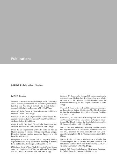 Publications - MPIfG