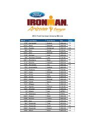 2011 Ford Ironman Arizona Bib List