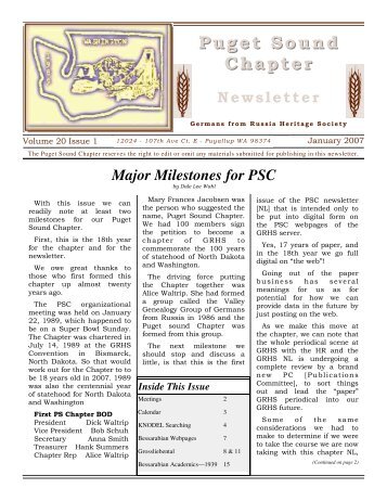 January 2007 Newsletter - GRHS