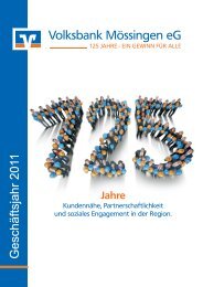 Geschäftsbericht 2011 - Volksbank Mössingen eG