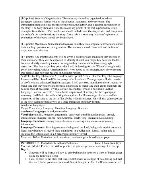 Lesson Plan Template Wilma Unlimited NAME: Emelina Betancourt ...