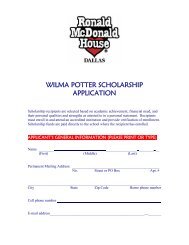 WILMA POTTER SCHOLARSHIP APPLICATION - Ronald McDonald ...