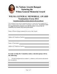 Wilma General Memorial Award Nomination Form