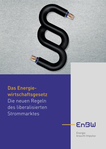 Das Energie- wirtschaftsgesetz Die neuen Regeln des ... - EnBW