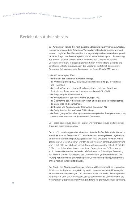 Geschäftsbericht 2001 (pdf 1 MB) - EnBW