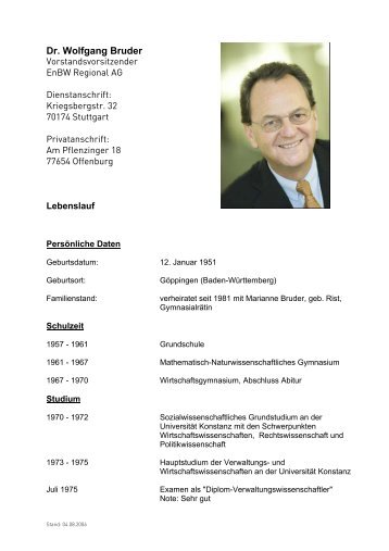 Lebenslauf Dr. Wolfgang Bruder (pdf) - EnBW