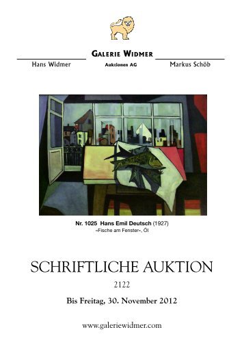 SCHRIFTLICHE AUKTION - Galerie Widmer Auktionen AG