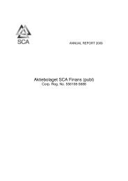 SCA Finans Annual Report 2009 - SCA Svenska Cellulosa ...