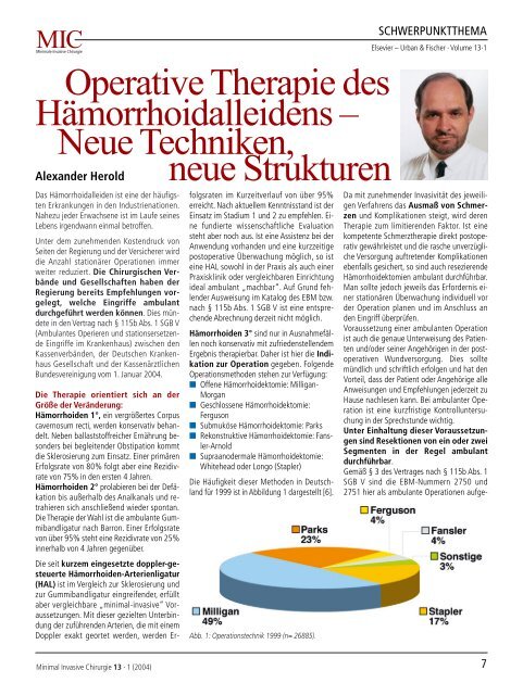 Operative Therapie des Hämorrhoidalleidens - Enddarm-Zentrum ...